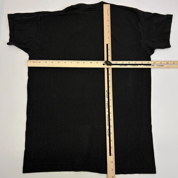 Vintage Superman Glitter Logo T Shirt Mens M Medium Black 80s DC Comics Tee - Picture 8 of 8